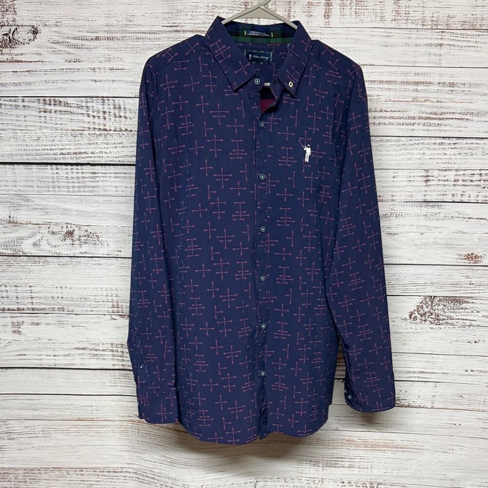 William Murray Long Sleeve Button Down Men's Golf Shirt